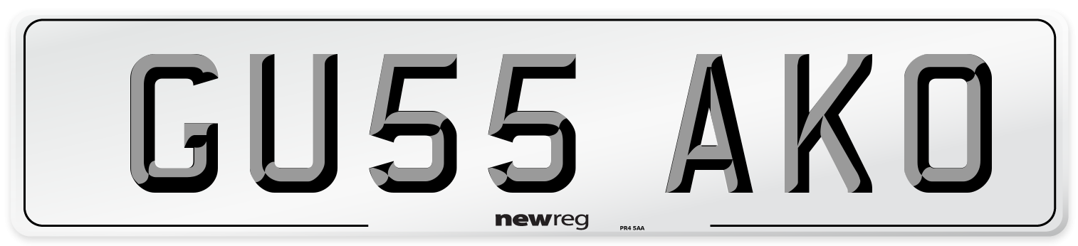 GU55 AKO Number Plate from New Reg